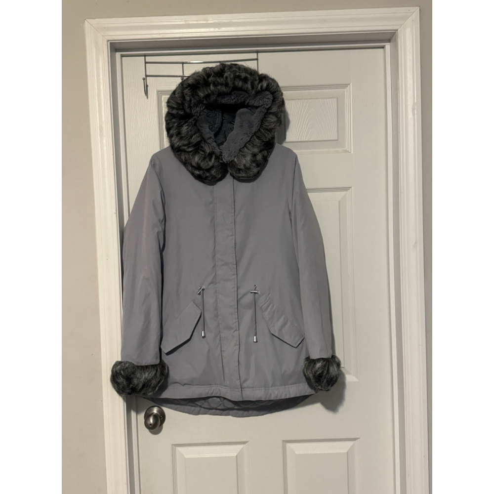 A.N.A. Down Puffer Coat Parka Detachable Faux Fur Hood Winter Ski Jacket NWOT